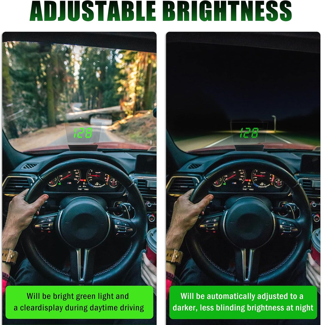 GPS Heads up Display for Cars with HD Large Font,Usb Plug & Play Digital Speedometer for Car with Adjustable Brightness,Universal Car HUD Head up Display for Speed Displays