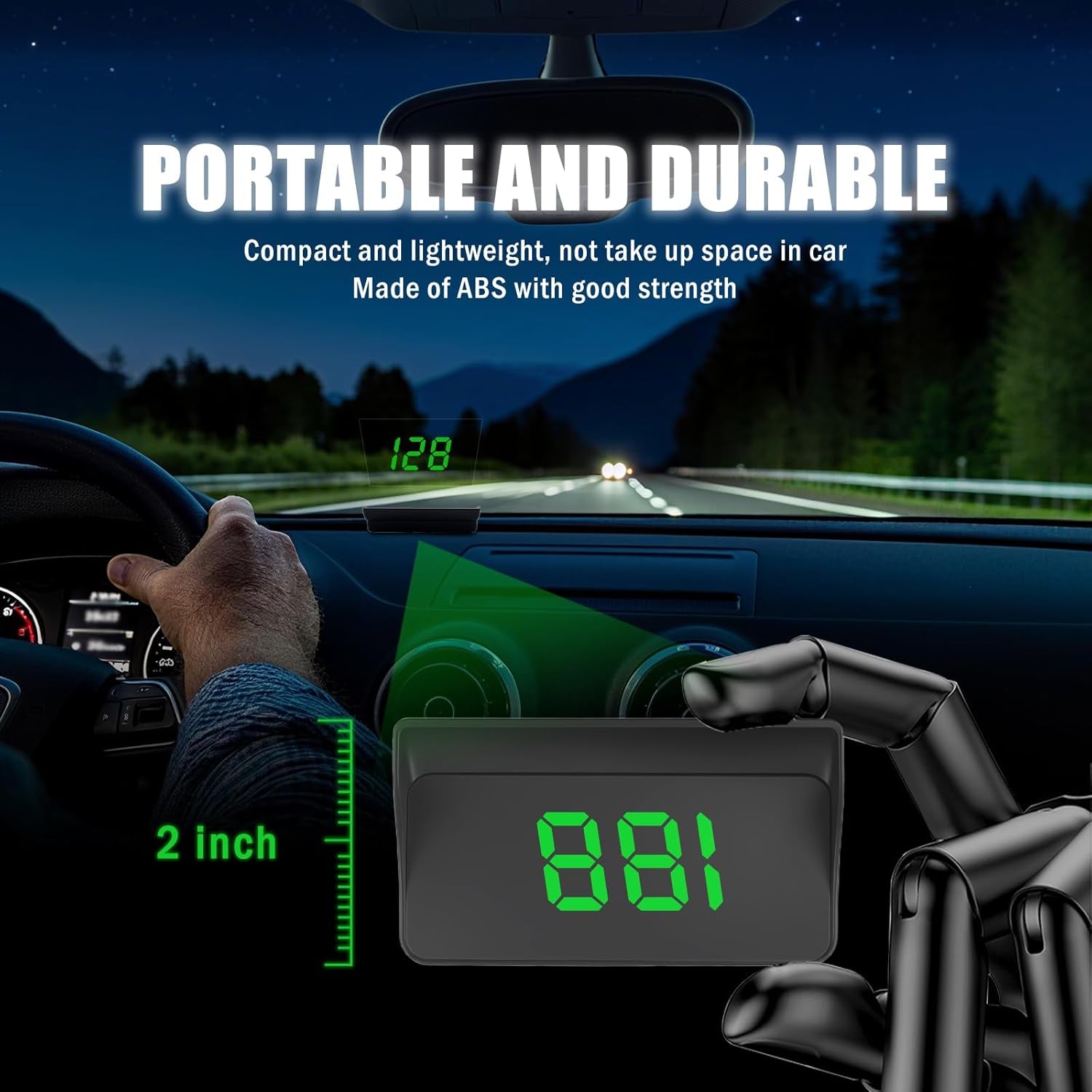 GPS Heads up Display for Cars with HD Large Font,Usb Plug & Play Digital Speedometer for Car with Adjustable Brightness,Universal Car HUD Head up Display for Speed Displays